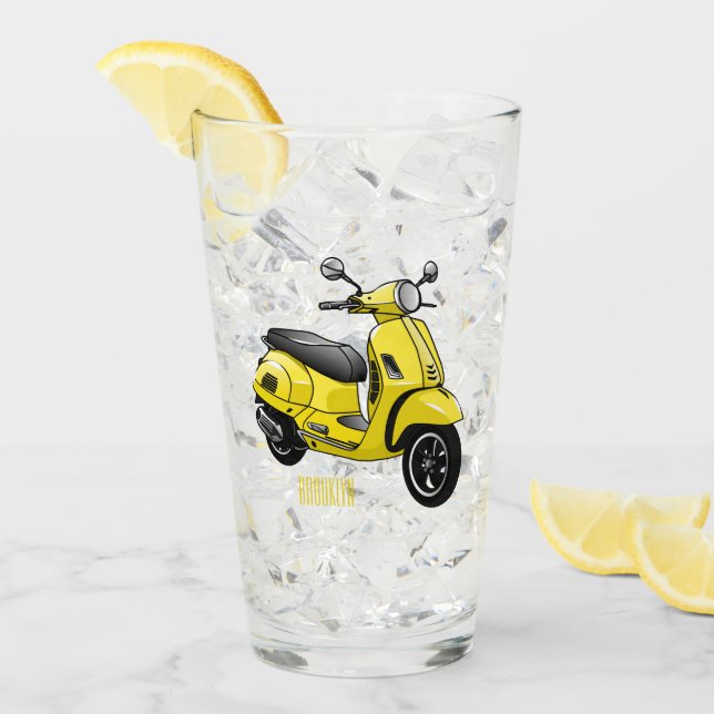 Verre Illustration d'une moto cyclable (Devant glace)