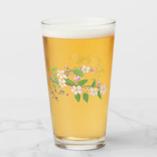 Verre Illustration florissante de la branche de l'arbre 