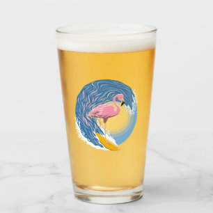 Verre Illustration graphique du Flamant rose de navigati