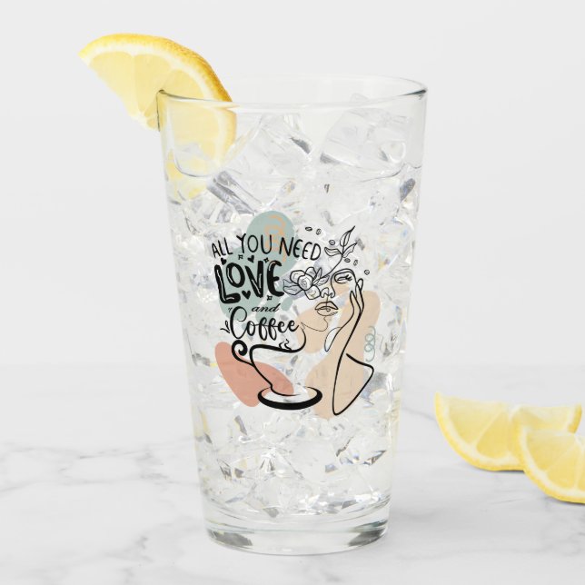 Verre Illustrations esthétiques, Café de fille (Devant glace)