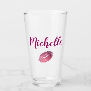 Verre Impression personnalisée de lèvres violettes