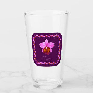 Verre Imprimez Personnalisé Cattleya Orchid Motif