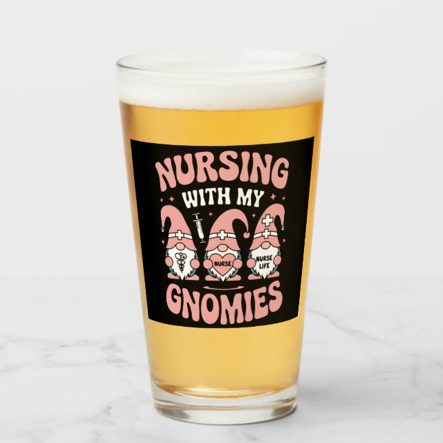 Verre Infirmière avec mes Gnomies Infirmière Gnome Vie V (Devant (rempli))