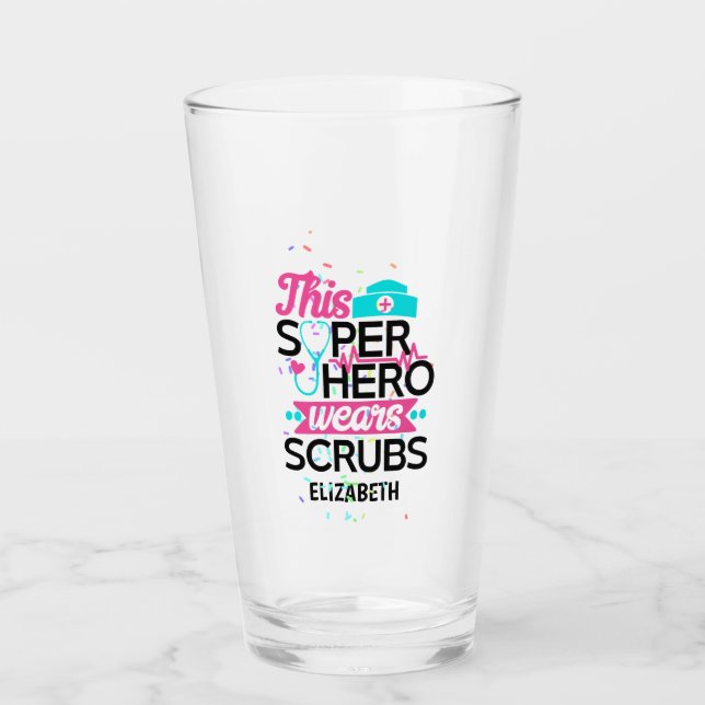 Verre Infirmière - Ce Superhéros Porte Des Écrans - Ajou (Devant)