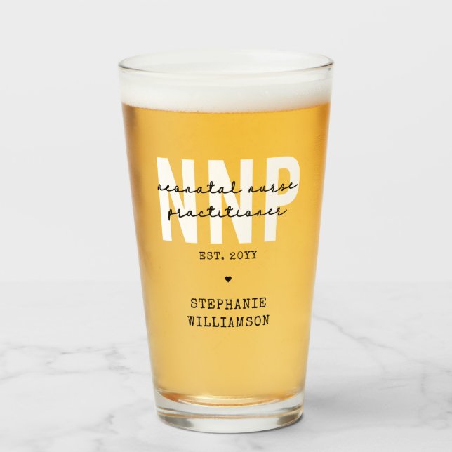 Verre Infirmière néonatale NNP personnalisée (Devant (rempli))