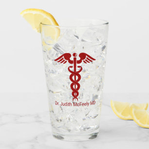Verre Infirmière ou docteur faite sur commande Caduceus
