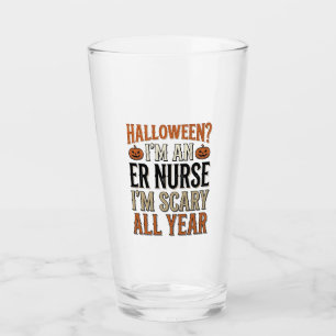 Verre Infirmière Urgences Drôle Halloween Épouvantable T