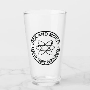 Verre Insigne atomique Rick et Morty pour toujours et ja