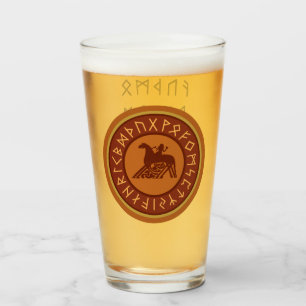 Verre Insigne et runes de Viking