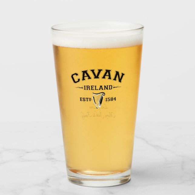 Verre Irish County Cavan Irlande Texte personnalisé (Devant (rempli))