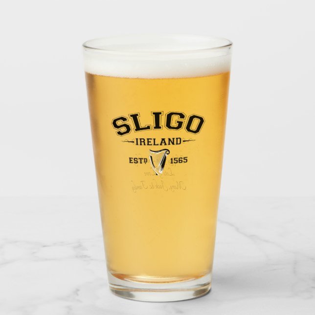 Verre Irish County Sligo Irlande Texte personnalisé (Devant (rempli))
