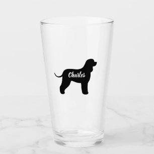 Verre Irlandais Eau Spaniel Chien Silhouette Personnalis