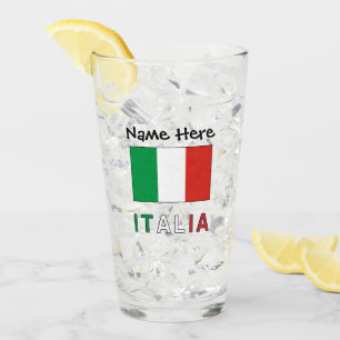 Verre Italia e Bandiera Italiana Personnalisé