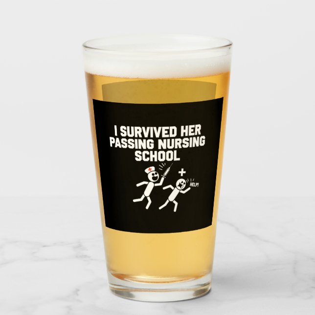 Verre J'Ai Survécu À Son Passage Infirmière De L'École D (Devant (rempli))