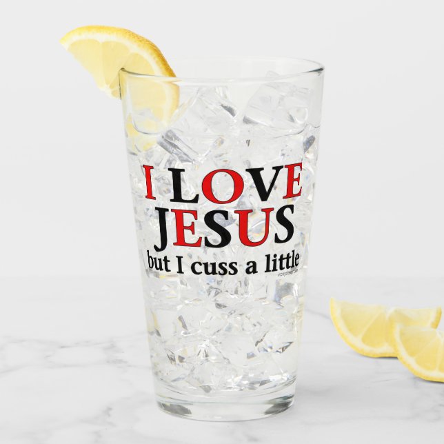 Verre J'aime Jésus [mais je mange un peu] (Devant glace)