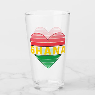 Verre J'aime le Ghana, le coeur ghanéen