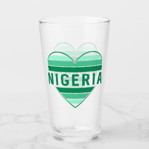 Verre J'aime le Nigeria, le coeur nigérian