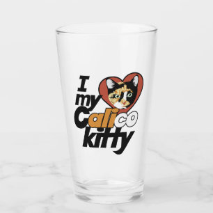 Verre J'aime ma Calico Kitty
