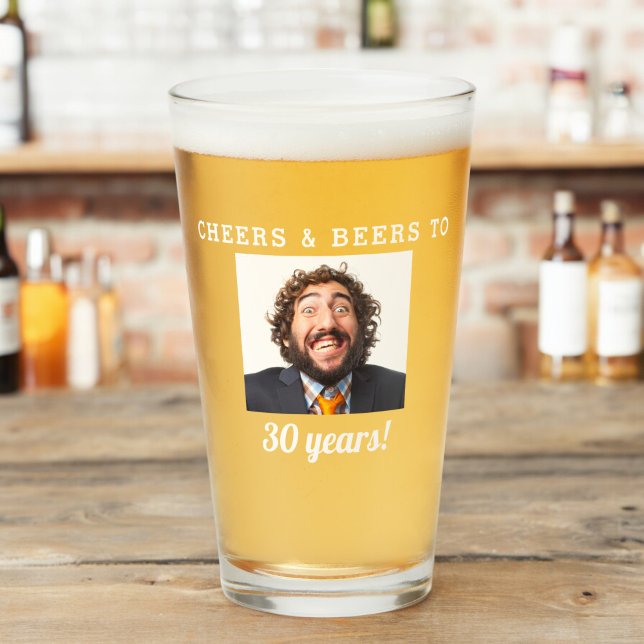 Verre Jalon de la bière et de la joie Anniversaire photo (Créateur téléchargé)