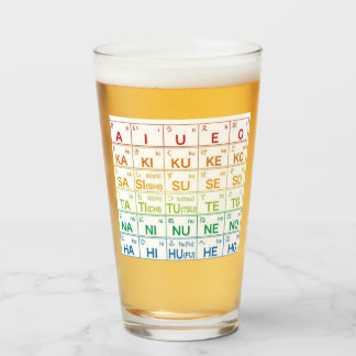 Verre Japanese Hiragana design rainbow beer glass