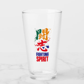 Verre Japnese kanji -Fighting Sprit- 「闘志」Calligraphy art