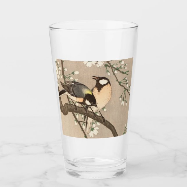 Verre Japonais Asiatique Koson Bird Chickadee Songbird (Devant)