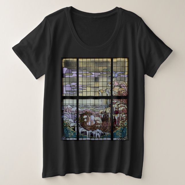 Verre Jardin Art Nouveau Mer Scène (Design devant)