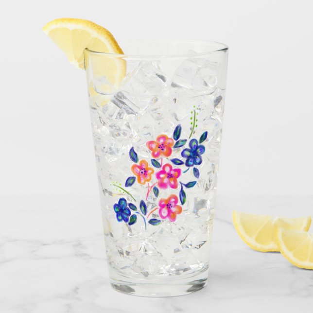 Verre Jardin fleuri (Devant glace)