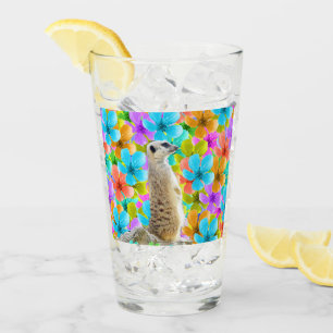 Verre Jardin Joueur : Meerkat au milieu des fleurs trico
