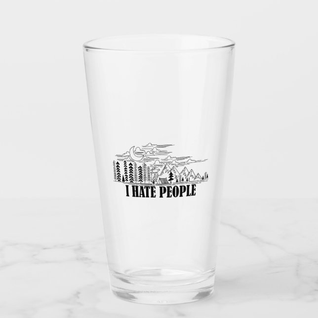 Verre Je déteste les gens (Devant)