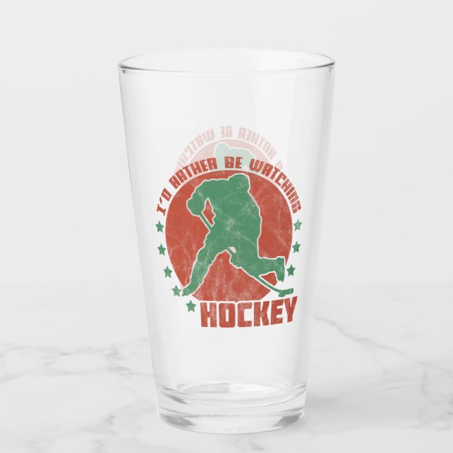 Verre Je préférerais regarder le hockey (Devant)
