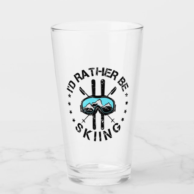 Verre Je Préférerais Skier Ski Ski Ski (Devant)