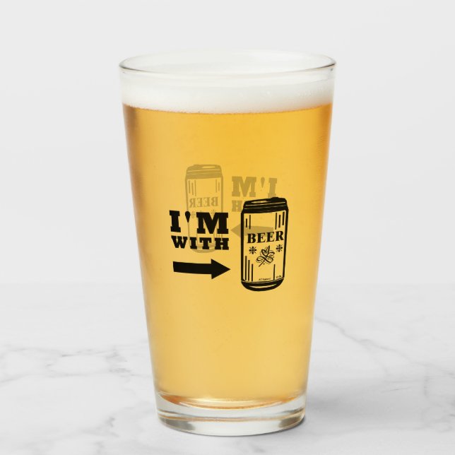 Verre Je suis avec la bière (Devant (rempli))