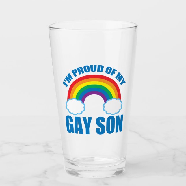 Verre Je suis fier de mon fils gai (Devant)