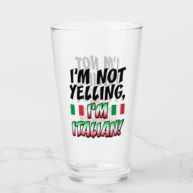 Verre Je suis ne hurlant pas moi suis drôle italien (Devant)