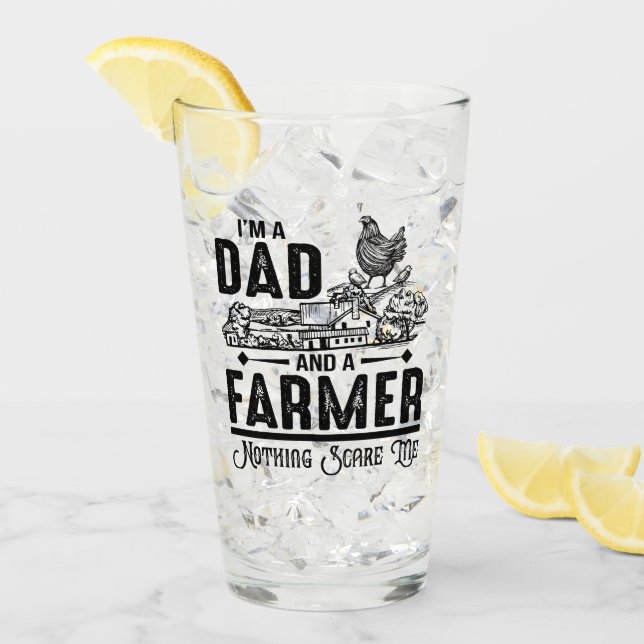 Verre Je suis papa et paysan | Agriculture (Devant glace)