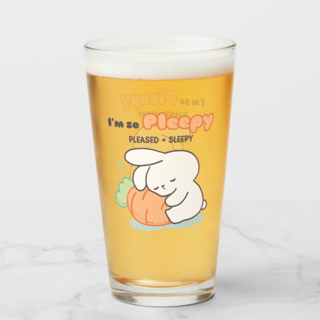 Verre Je suis si heureux : Bunny Hugging Carrot Coussin (Devant (rempli))