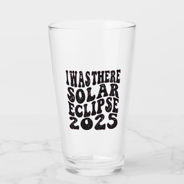 Verre J'étais là éclipse solaire 2025 Éclipse partielle  (Devant)