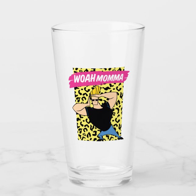 Verre Johnny Bravo - Woah Momma (Devant)