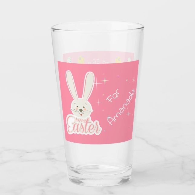Verre Joli Bunny de Pâques oeufs de chasse printemps de  (Devant)