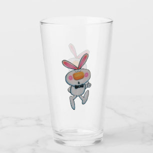 Verre Joli Cartoon Blanc Lapin Rosy Cheeks Pouce Haut