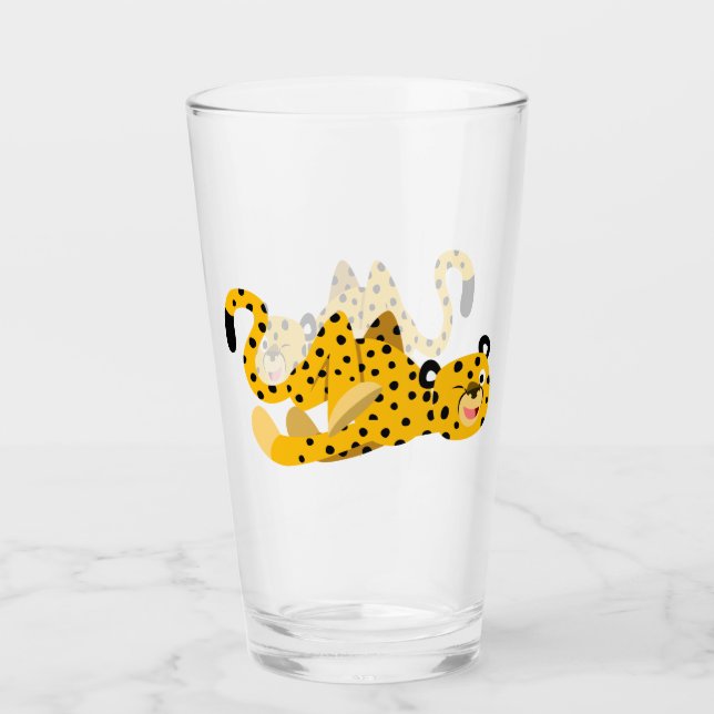 Verre Joli guépard de dessin animé élégant (Devant)