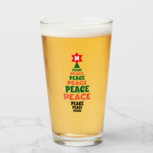 Verre Joli Noël Paix Arbre Vert Personnalisé Initial