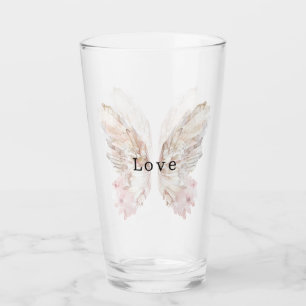 Verre Jolie ailes papillon rose