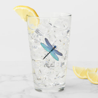 Verre Jolie Bleue Dragonfly Boire Beer Pint Lunettes
