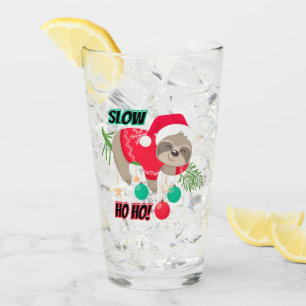 Verre Jolie et drôle Père Noël Sloth Lent Ho Ho