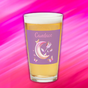 Verre Jolie Lune, Papillon, Floral - Monogramme