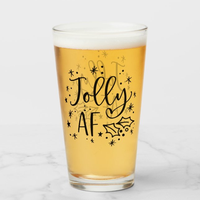 Verre Jolly AF | Fun Noël Humour à boire (Devant (rempli))