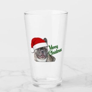 Verre Jote Brindle French Bulldog Puppy Père Noël