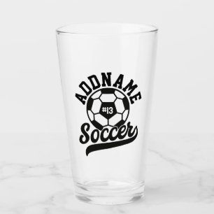 Verre Joueur de football ADD NOM Équipe de football Pers